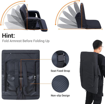 Porellia® - Reclining Portable Bleacher Chair