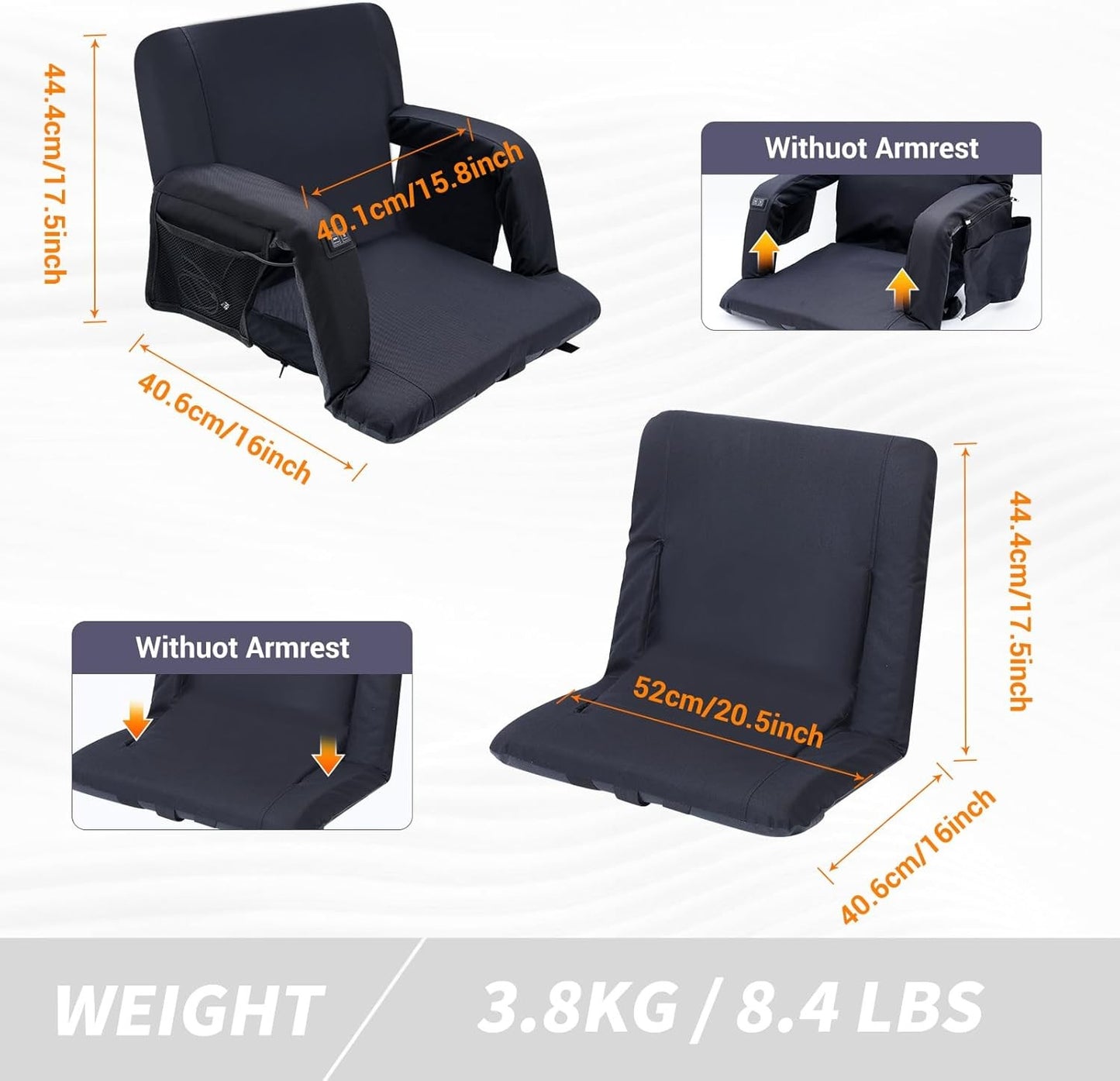 Porellia® - Reclining Portable Bleacher Chair