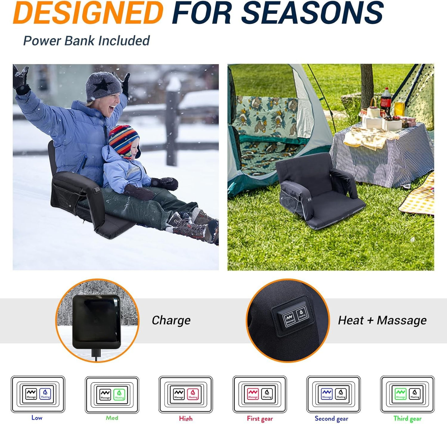 Porellia® - Reclining Portable Bleacher Chair