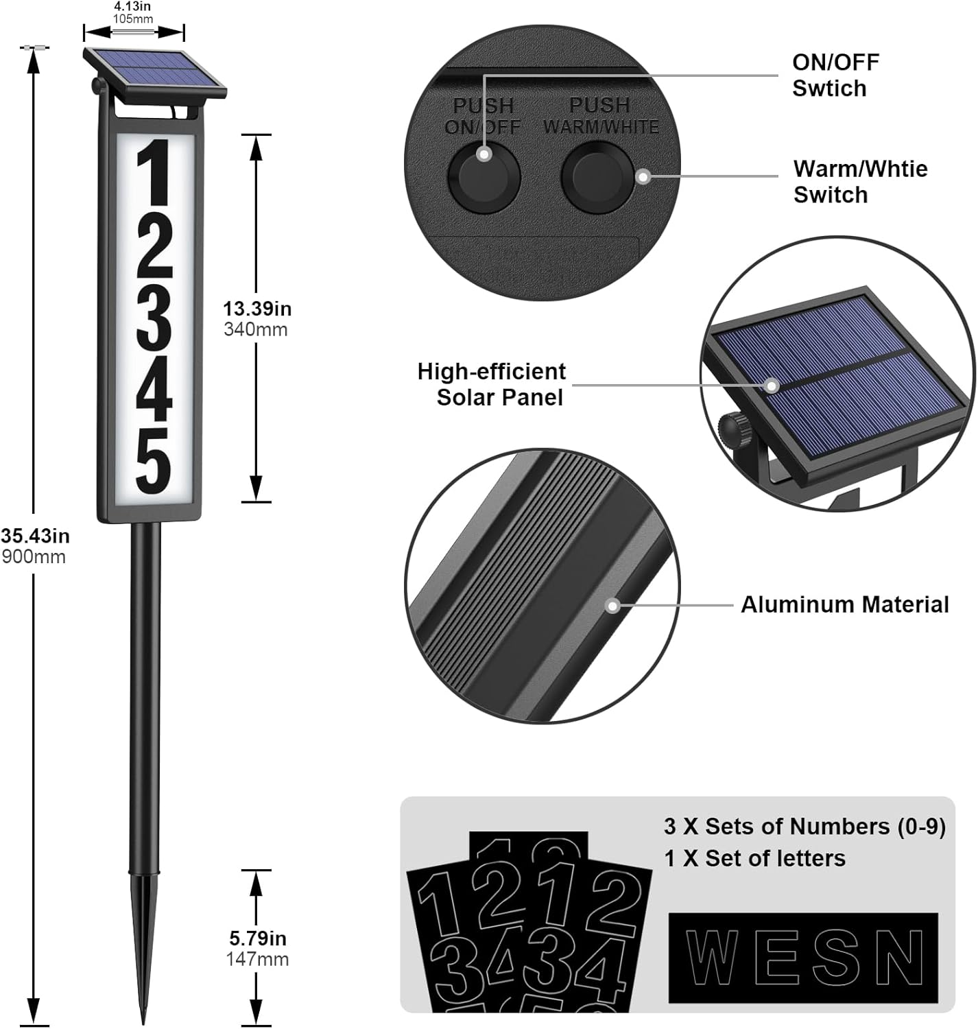 Sollino® - Solar LED Address Sign